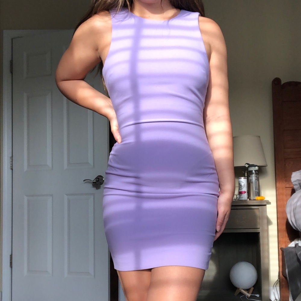LIKELY purple bodycon dress